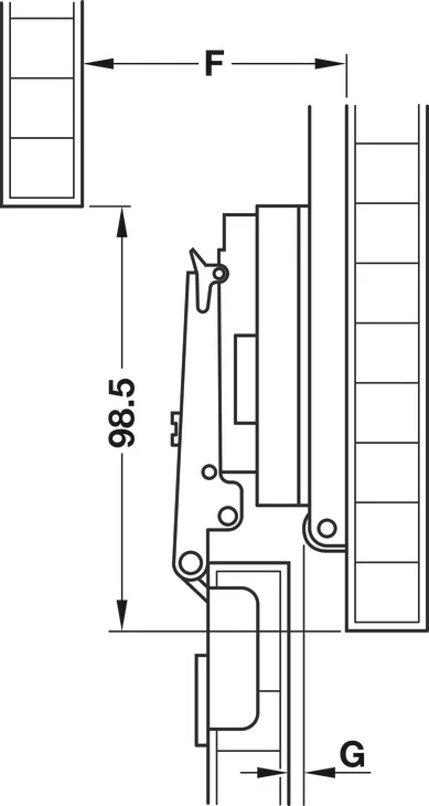 Inset Hinge Set for Accuride 1432 (Pivot Sliding Pocket Door Gear) - Image 3