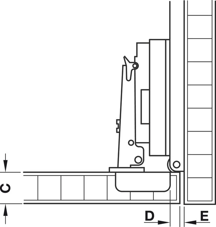 Inset Hinge Set for Accuride 1432 (Pivot Sliding Pocket Door Gear) - Image 4