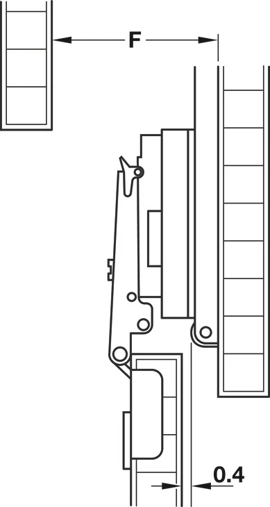 Overlay Hinge Set for Accuride 1432 (Pivot Sliding Pocket Door Gear) - Image 3