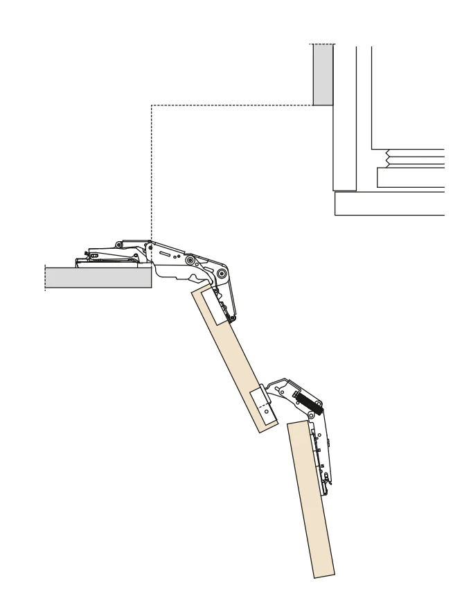 Salice Adjustable 65° Corner Cabinet Hinge 48mm Centres - C2AYA99R - Image 5