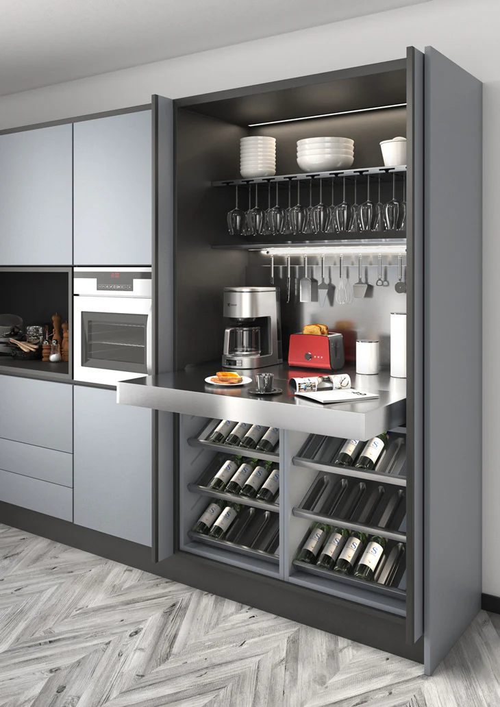 Salice Atim - OPLA PIANO ACCIAIO Pull-out worktop - With Stainless Steel Top - Image 4