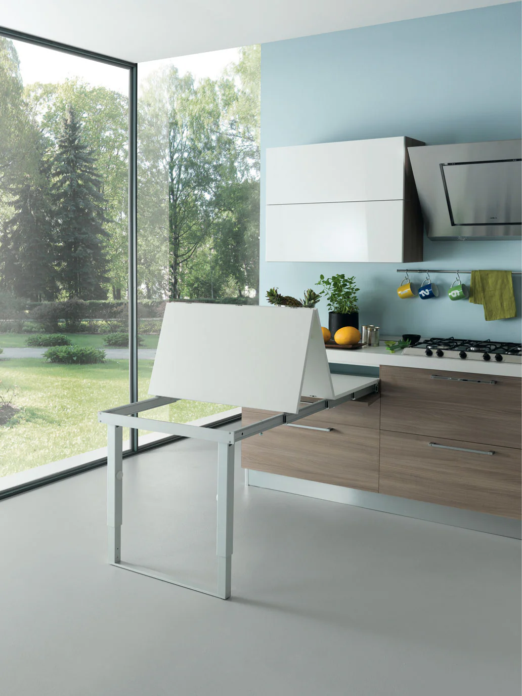 Salice Atim - PARTY Double-leg pull-out table from a drawer - Frame Only - Image 3