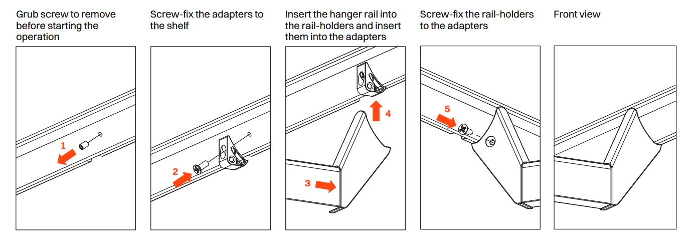 Salice Excessories Hanger Rail End Supports to suit Modular Shelves - Image 4
