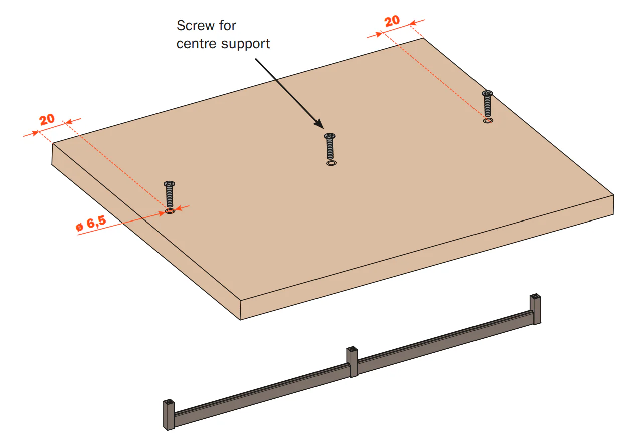 Salice Excessories Hanger Rail End Supports - Straight - Image 4