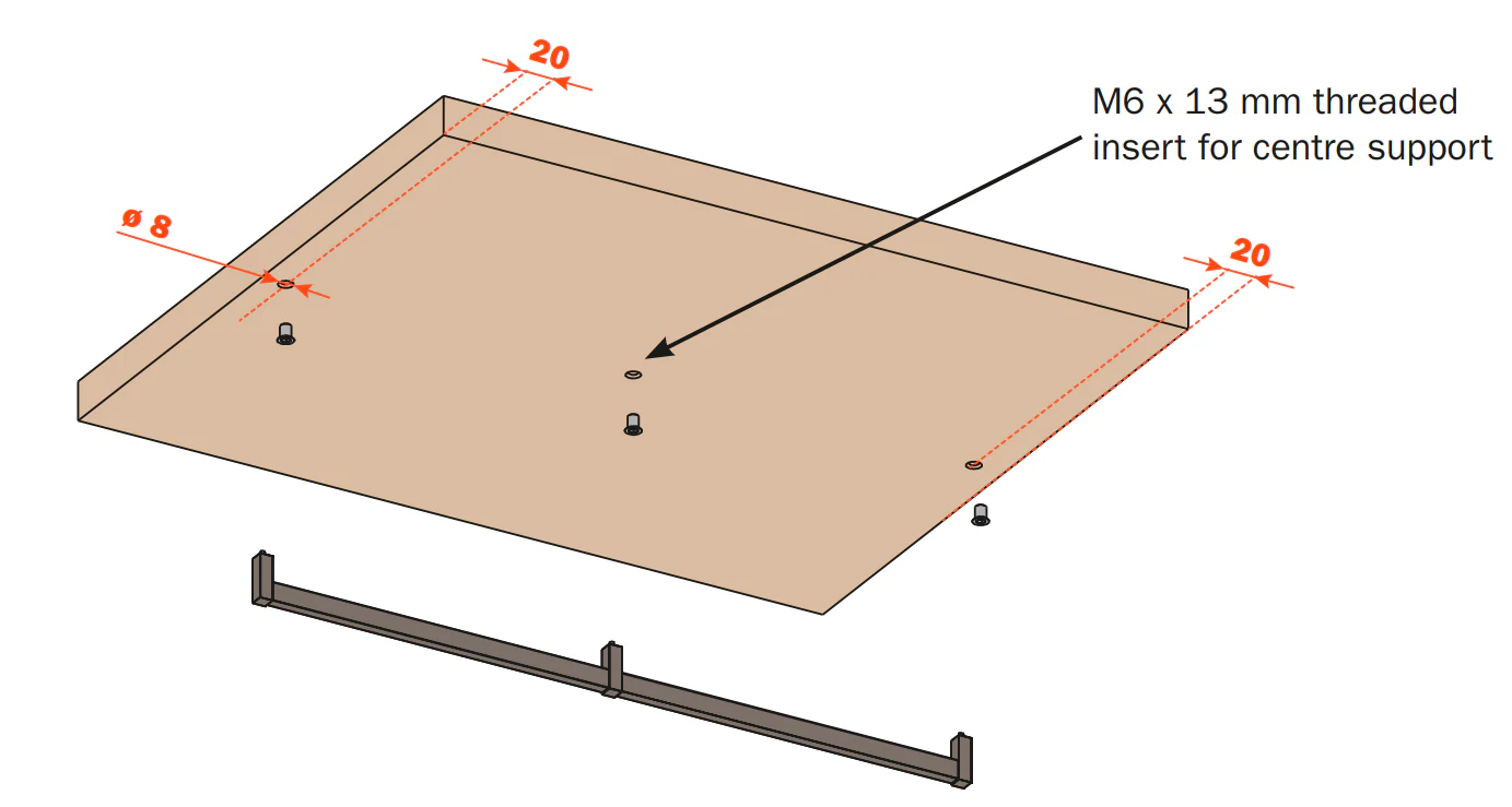 Salice Excessories Hanger Rail End Supports - Straight - Image 5