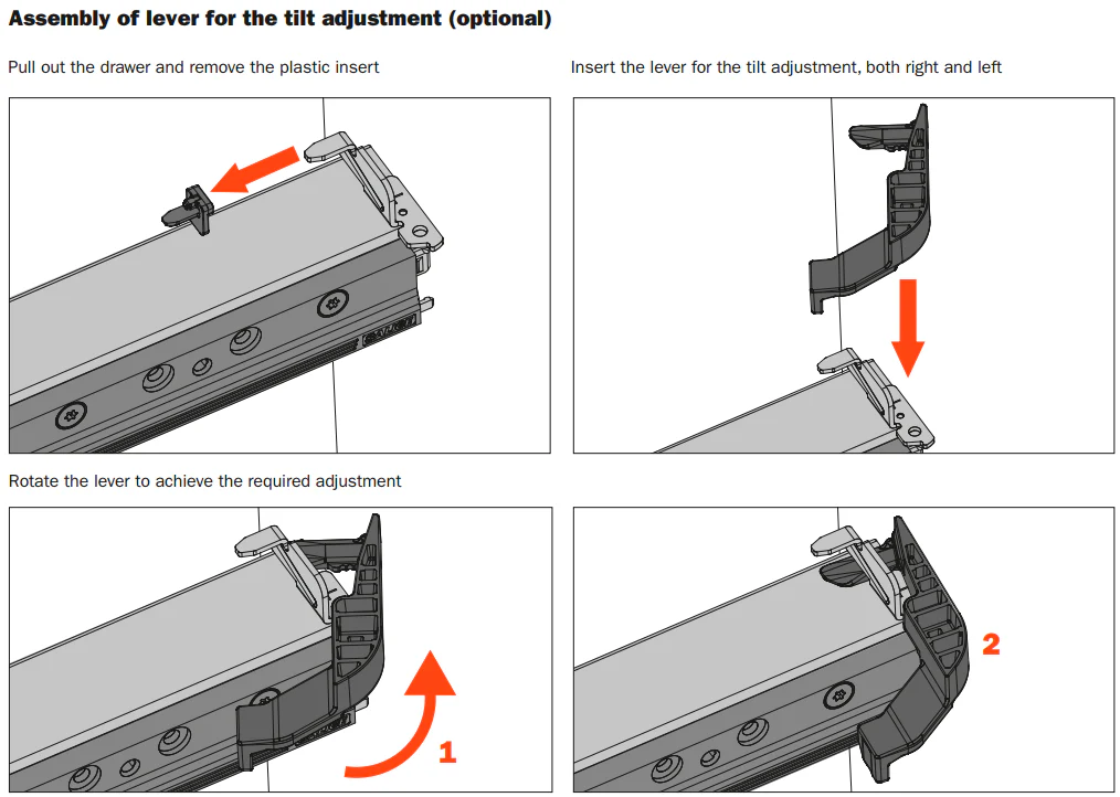 Salice AGLRXX3F Tilt Adjustment Lever – For Progressa and Progressa+ Runners - Image 4