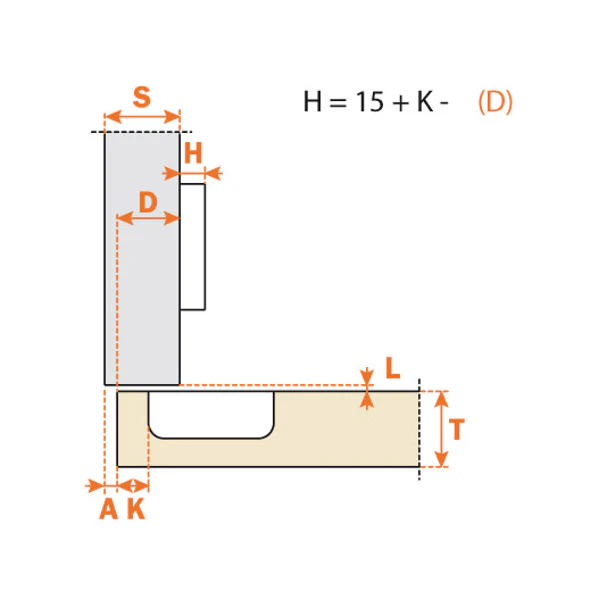 Salice Silentia+ Series 200 Integrated Soft Close Full Overlay 155 Degree Hinge - Image 3