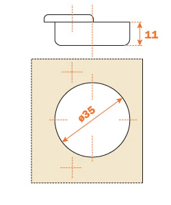 Salice TITANIUM 155° Full Overlay  Sprung Cabinet Hinge - C2AKA66 - Image 3