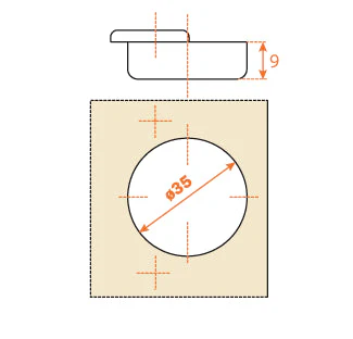 Salice Universal Sprung Hinge 110° for Wooden Doors - Image 3